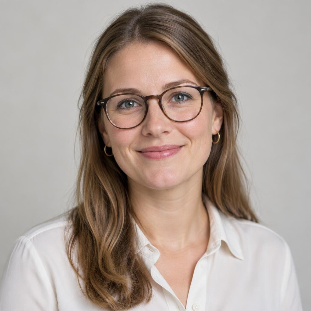 Portrait of a young Danish female journalist smiling